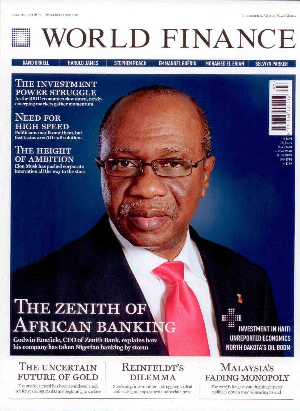 World Finance Magazine, agosto de 2013